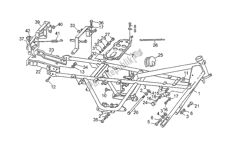 Toutes les pièces pour le Cadre du Moto-Guzzi V 75 PA Vecchio Tipo 750 1992