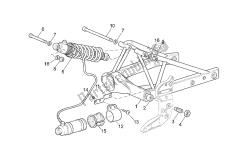forcellone e ammortizzatore posteriore