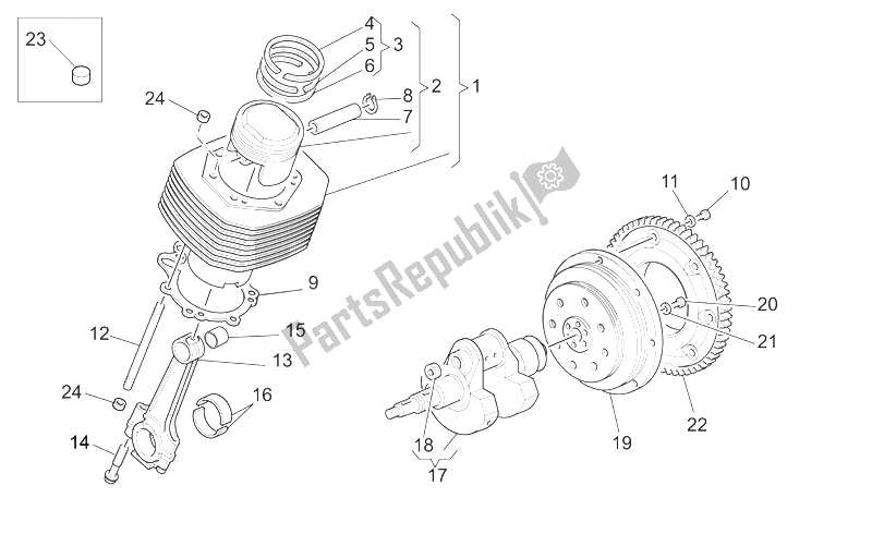 Toutes les pièces pour le Vilebrequin Cpl. Du Moto-Guzzi Griso V IE 1100 2005