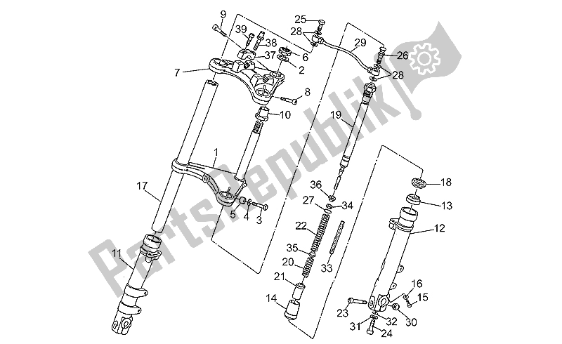 Todas las partes para Tenedor Frontal de Moto-Guzzi SP 750 1990