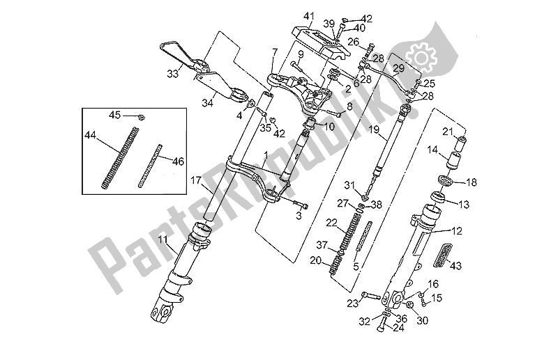 All parts for the Front/rear Shock Absorber of the Moto-Guzzi Nevada 750 1993