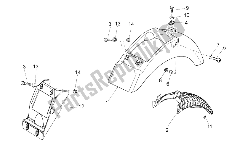 Todas las partes para Cuerpo Trasero I- Guardabarros de Moto-Guzzi V7 II Special ABS 750 2015