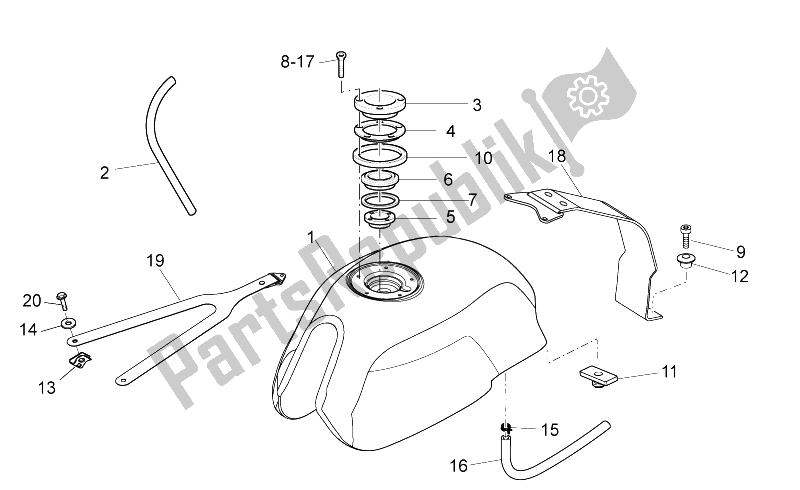 All parts for the Fuel Tank of the Moto-Guzzi V7 II Racer ABS 750 2015