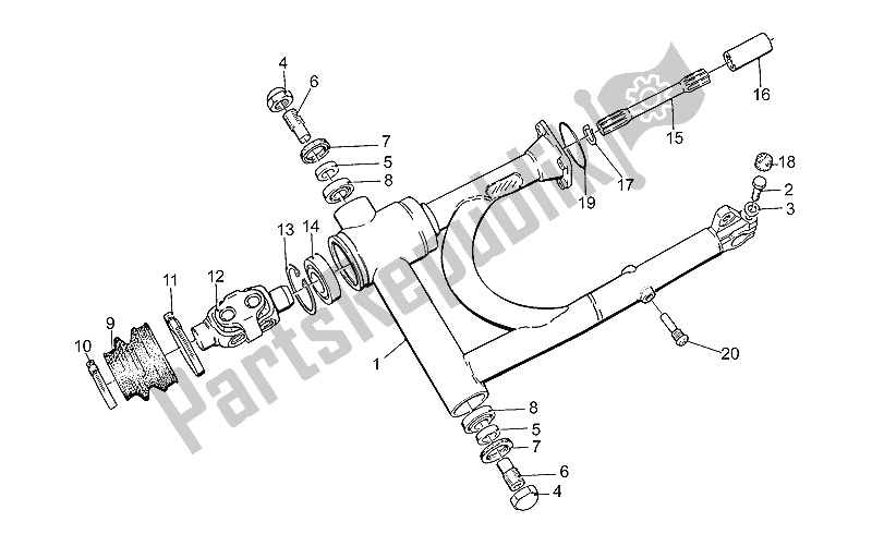 Tutte le parti per il Forcellone del Moto-Guzzi California EV V 11 USA 1100 1997