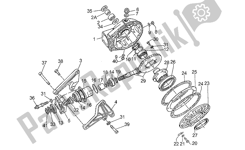 Toutes les pièces pour le Engrenage Conique Arrière du Moto-Guzzi Daytona Racing 1000 1996