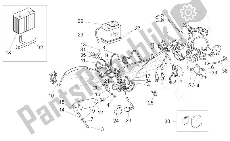 Alle onderdelen voor de Elektrisch Systeem van de Moto-Guzzi California Stone Touring PI CAT 1100 2003