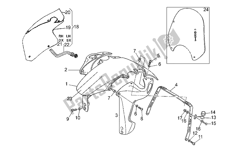 Tutte le parti per il Parafango Anteriore del Moto-Guzzi V 10 Centauro 1000 1997