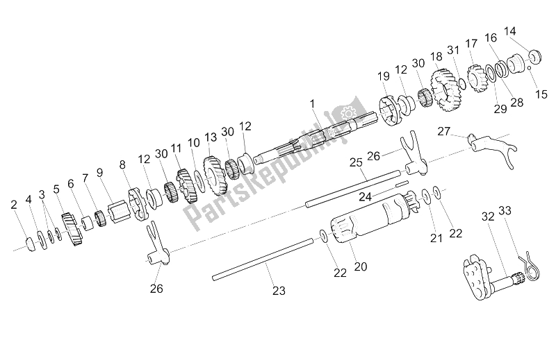 All parts for the Driven Shaft of the Moto-Guzzi California Stone Touring PI CAT 1100 2003