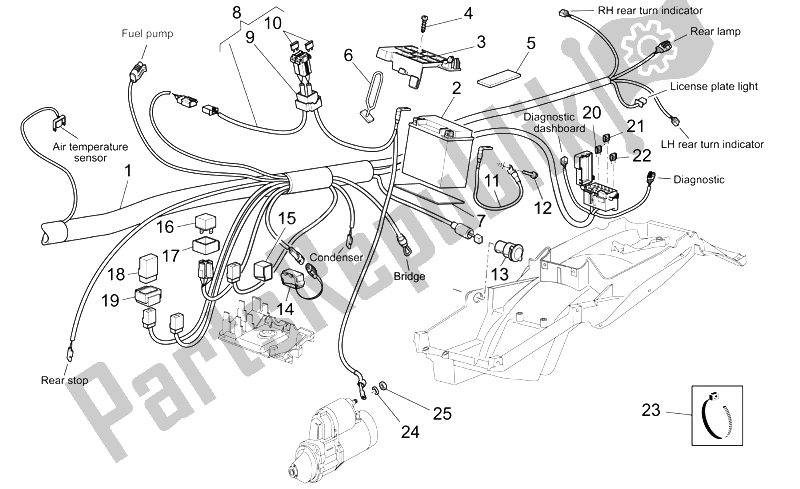 Tutte le parti per il Impianto Elettrico Ii del Moto-Guzzi Breva V IE 850 2006