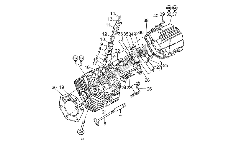 Toutes les pièces pour le Têtes du Moto-Guzzi Sport Iniezione 1100 1996