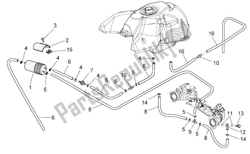 Todas las partes para Sistema De Recuperación De Vapor De Combustible de Moto-Guzzi Stelvio 1200 NTX ABS 2009