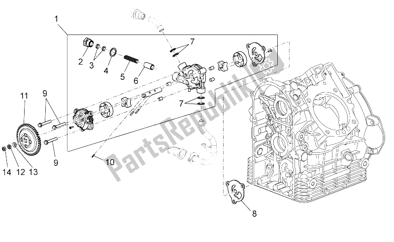 Toutes les pièces pour le La Pompe à Huile du Moto-Guzzi Stelvio 1200 8V STD NTX 2011