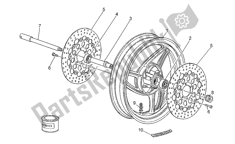 All parts for the Front Wheel of the Moto-Guzzi Sport Carburatori 1100 1994