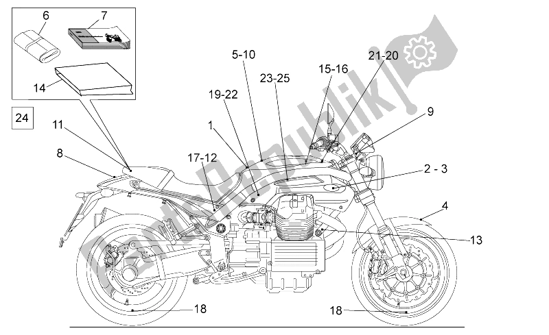 Toutes les pièces pour le Assiette Set-decal-op. Handbooks du Moto-Guzzi Griso S E 1200 8V 2015