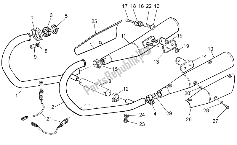 Toutes les pièces pour le Unité D'échappement du Moto-Guzzi V7 Racer 750 2014