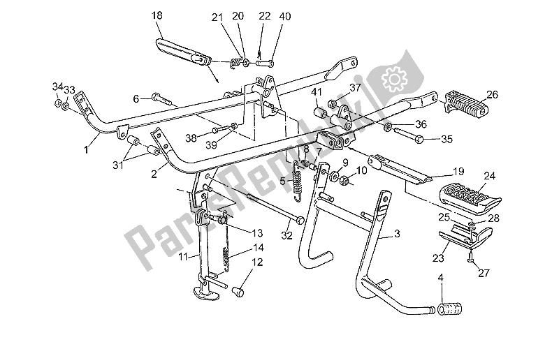 Todas as partes de Apoios Para Os Pés - Apoio Lateral do Moto-Guzzi 65 GT 650 1987