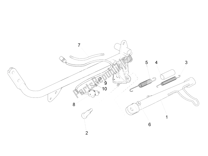 Order lateral stand spareparts for the Moto-Guzzi V7 II Racer ABS