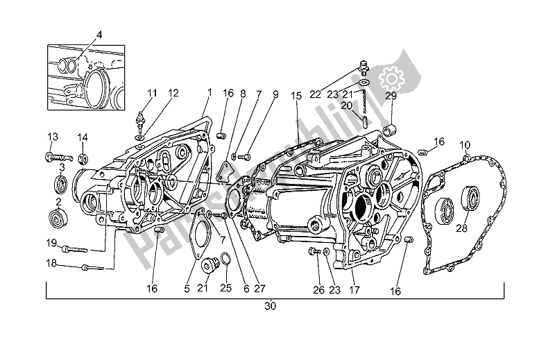 Todas las partes para Caja De Transmisión de Moto-Guzzi V 75 PA Vecchio Tipo 750 1992