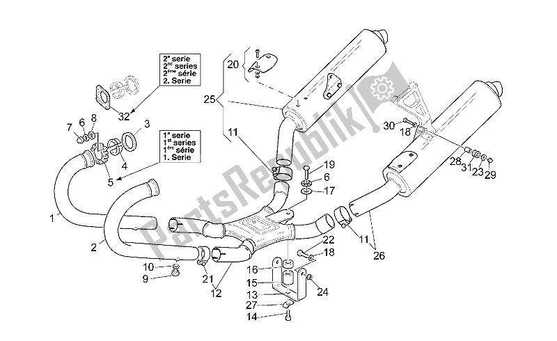 Todas las partes para Unidad De Escape de Moto-Guzzi V 11 Sport Mandello 1100 1999