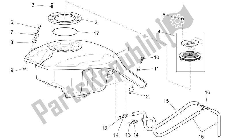 All parts for the Fuel Tank of the Moto-Guzzi Griso S E 1200 8V 2015