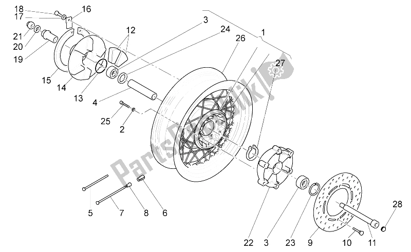 Toutes les pièces pour le Roue Arrière du Moto-Guzzi California Black Eagle 1100 2009