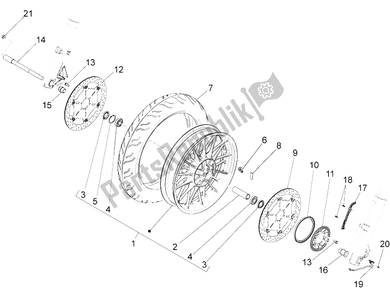 Toutes les pièces pour le Roue Avant du Moto-Guzzi Audace 1400 2015