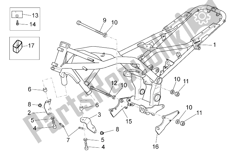 All parts for the Frame of the Moto-Guzzi Breva V IE 1100 2005