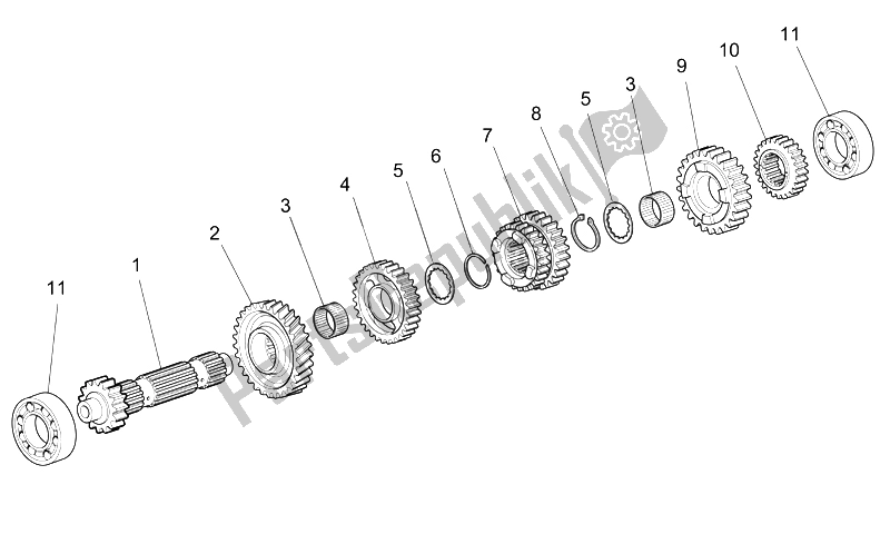 Toutes les pièces pour le Arbre De Transmission Primaire du Moto-Guzzi Breva V IE 850 2006