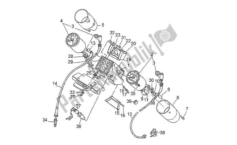 Alle onderdelen voor de Dashboard van de Moto-Guzzi Nevada 750 1991