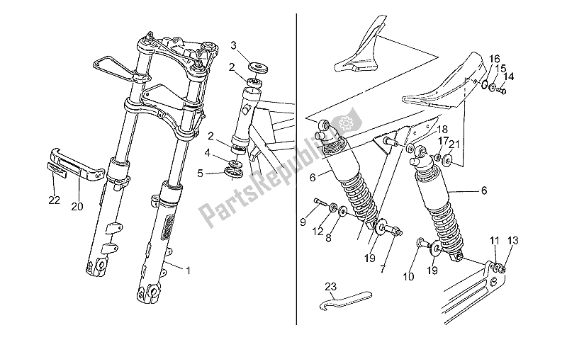 Todas las partes para F. Fork-r. Shock Absorber de Moto-Guzzi Nevada Club 750 1998