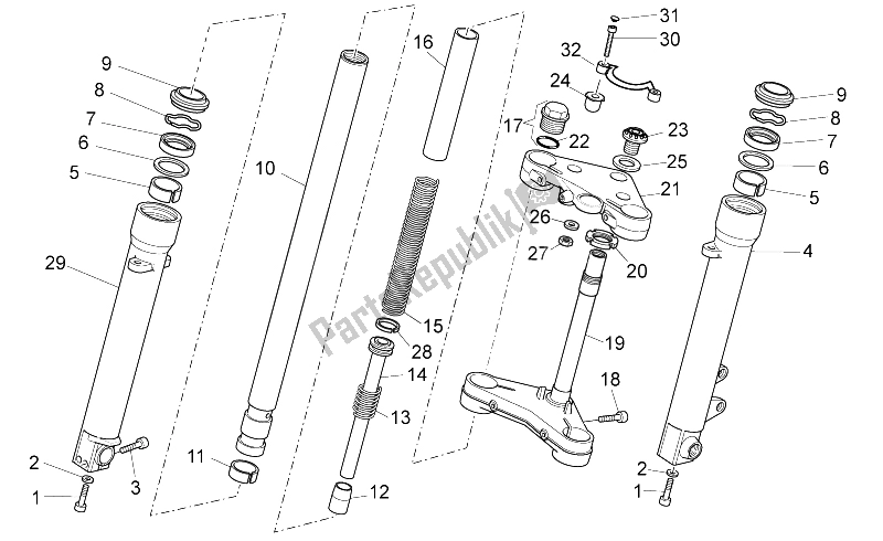 Todas as partes de Garfo Dianteiro Ii do Moto-Guzzi V7 II Racer ABS 750 2015