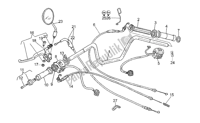 Tutte le parti per il Manubrio - Comandi del Moto-Guzzi California EV V 11 USA 1100 1997