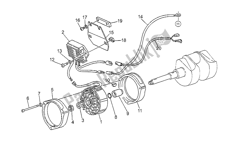 All parts for the Generator - Regulator of the Moto-Guzzi Strada 1000 1993