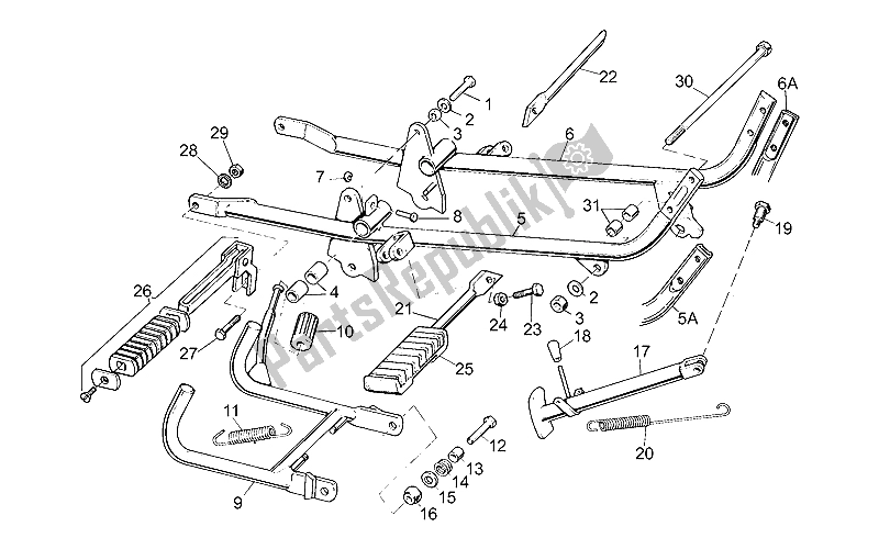 Toutes les pièces pour le Repose-pieds - Support Latéral du Moto-Guzzi V 35 II 350 1985