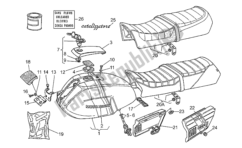 Todas las partes para Cuerpo de Moto-Guzzi S 1000 1989