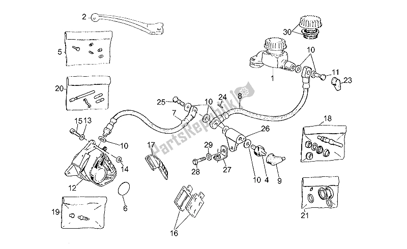 Toutes les pièces pour le Système De Freinage Avant Droit du Moto-Guzzi V 35 C 50 350 1985