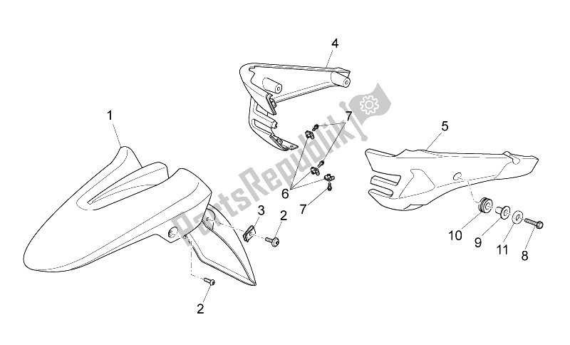 Toutes les pièces pour le Boue Avant-pilier du Moto-Guzzi Breva V IE 850 2006