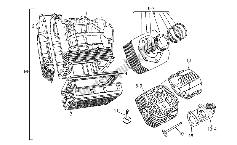 Todas las partes para Culata 1991 (d) de Moto-Guzzi California III Iniezione 1000 1990