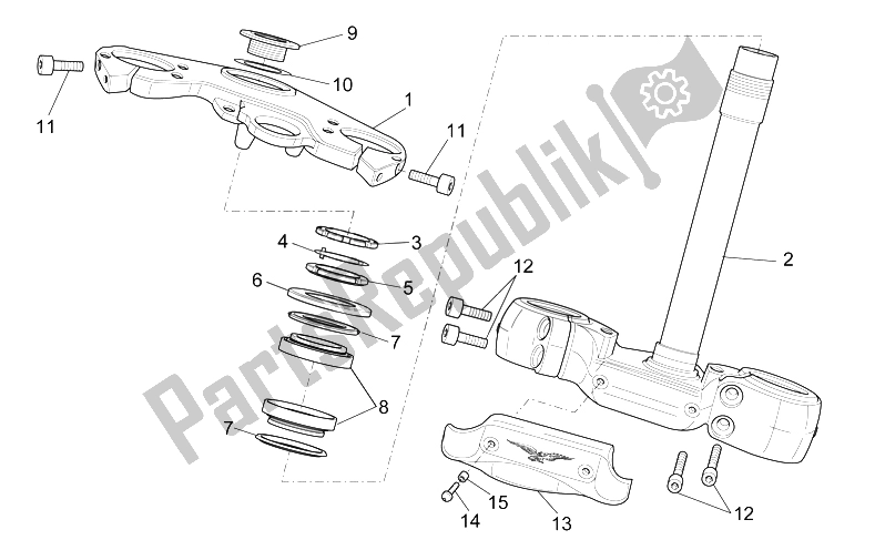 All parts for the Steering of the Moto-Guzzi 1200 Sport 8V 2008