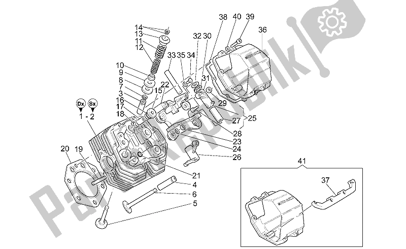 All parts for the Heads of the Moto-Guzzi California Stone 1100 2001