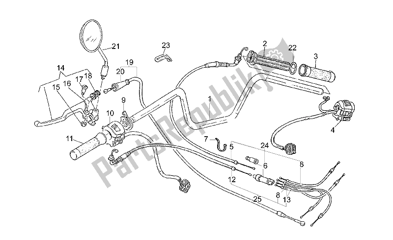 All parts for the Handlebar of the Moto-Guzzi Nevada Club 750 1998