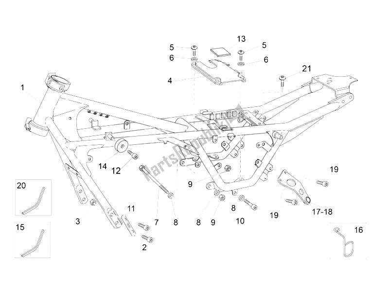 Todas las partes para Marco I de Moto-Guzzi V7 II Racer ABS 750 2015