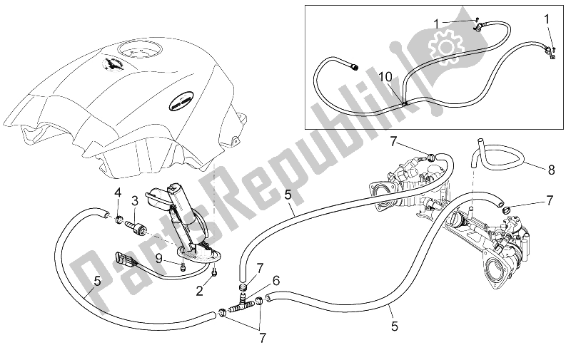 Toutes les pièces pour le Réserve De Carburant du Moto-Guzzi Breva V IE 1100 2005