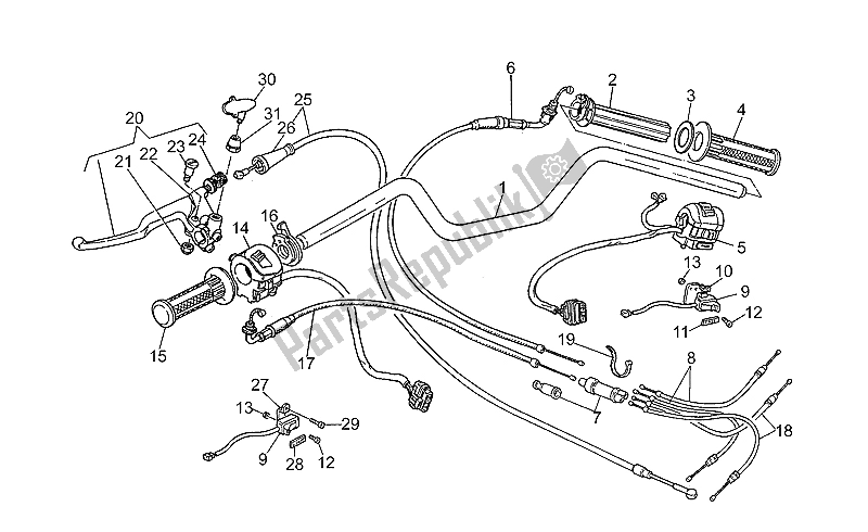 Toutes les pièces pour le Guidon - Commandes du Moto-Guzzi V 75 PA Nuovo Tipo 750 1996