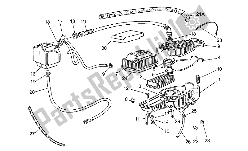 Tutte le parti per il Filtro Dell'aria del Moto-Guzzi V 65 Florida 650 1986