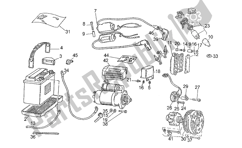 All parts for the Electrical Systems of the Moto-Guzzi V 35 Florida 350 1986