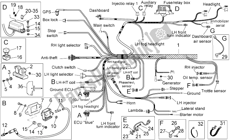 Toutes les pièces pour le Système électrique I du Moto-Guzzi Stelvio 1200 2008