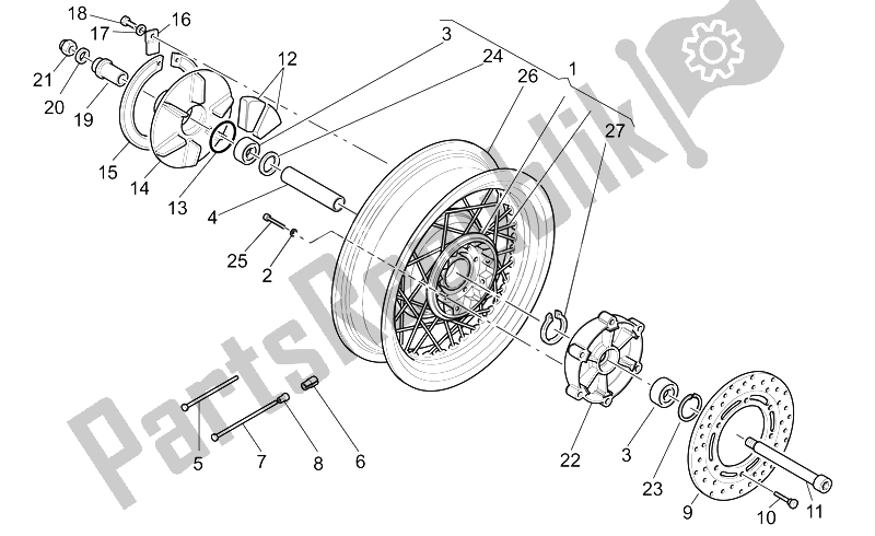 Toutes les pièces pour le Roue Arrière du Moto-Guzzi California Special Sport AL PI 1100 2002