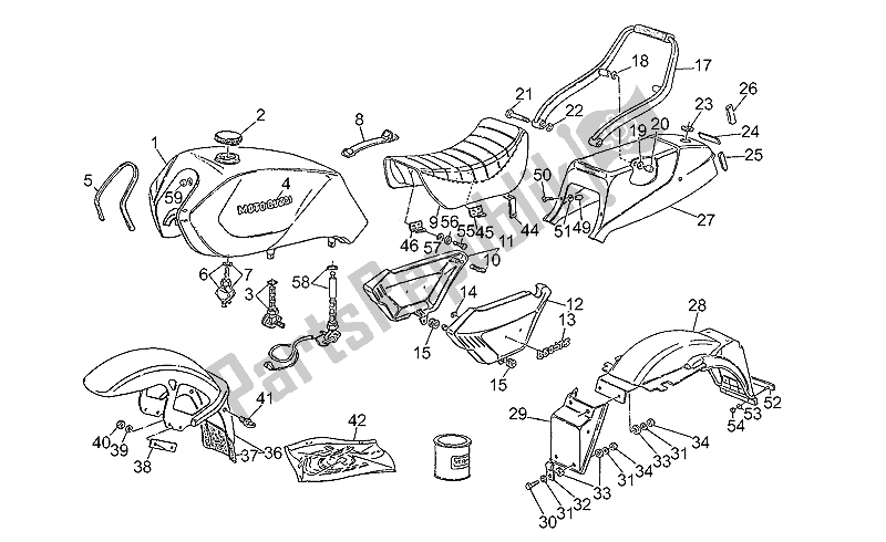 All parts for the Body of the Moto-Guzzi 850 T5 Polizia Vecchiotipo 1985