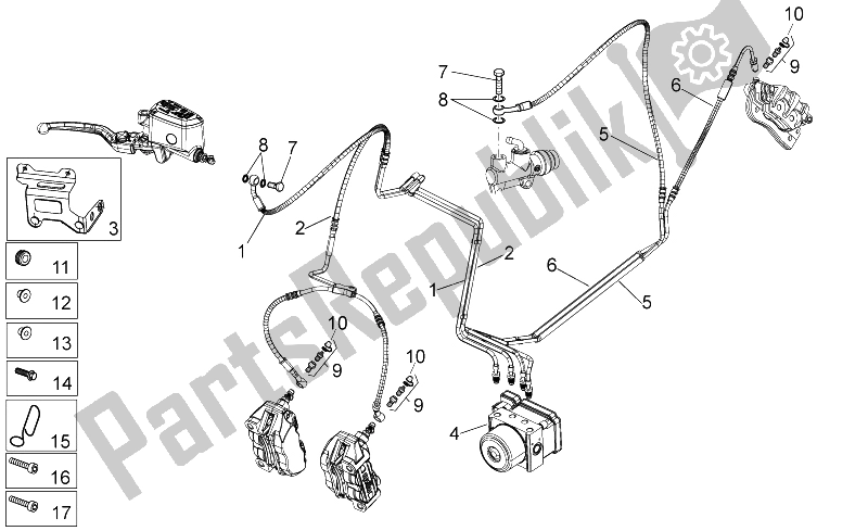 Toutes les pièces pour le Système De Freinage Abs 2010 du Moto-Guzzi Stelvio 1200 NTX ABS 2009